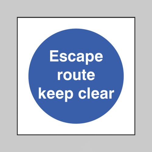 Escape Route - Keep Clear
