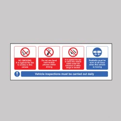 Vehicle Sticker - No Smoking - Mobile Phone - Drink / Drugs - Wear Seatbelt