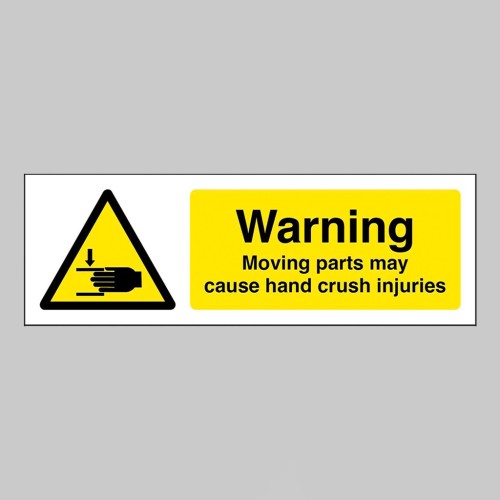 Warning - Moving Parts may cause Hand Crush Injuries