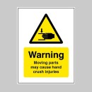 Warning - Moving Parts may cause Hand Crush Injuries