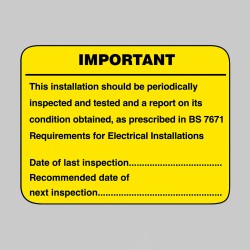 Periodic Electrical Inspection - Labels