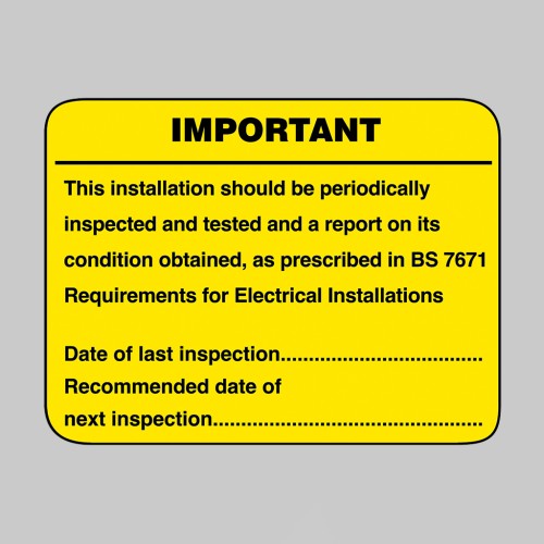 Periodic Electrical Inspection - Labels