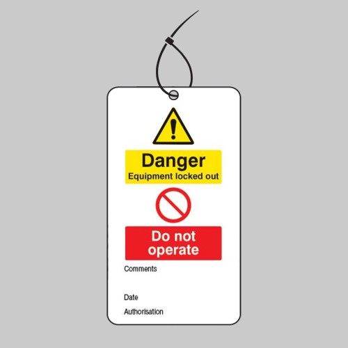 Lockout Tag - Danger - Equipment Locked Out Do Not Operate - 80 x 150mm (Pack of 10)