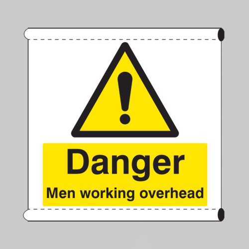 Scaffold Banner - Danger - Men Working Overhead