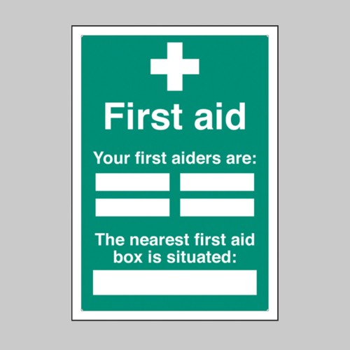 First Aiders the Nearest First Aid Box Is Situated - Adapt-a-Sign
