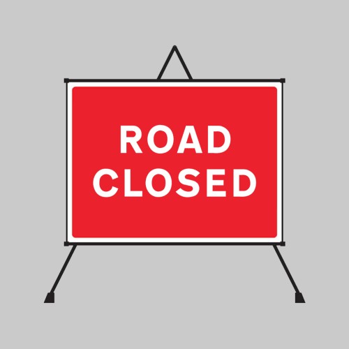 Fold Up Sign - Road Closed - 1050 x 750mm