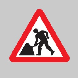 Fold Up Sign - Men At Work with Text Variant Options