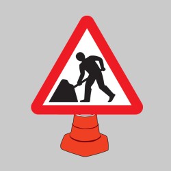 Road Works - Cone Sign