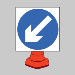 Keep Left - Cone Sign