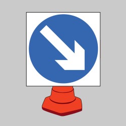 Keep Right - Cone Sign