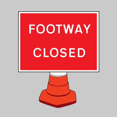 Footway Closed Cone Sign