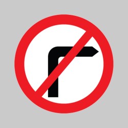 No Right Turn - Class R2 - Permanent 