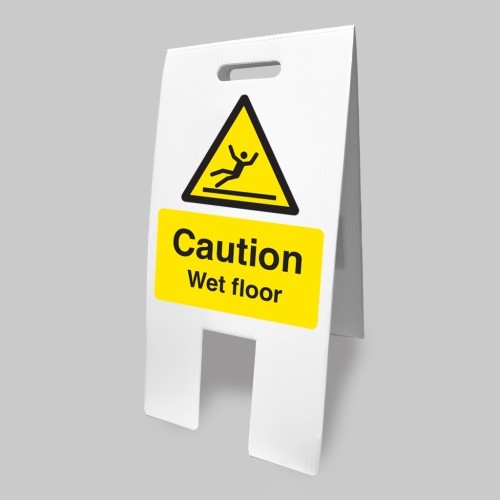 Caution - Wet Floor - Lightweight Self Standing Sign
