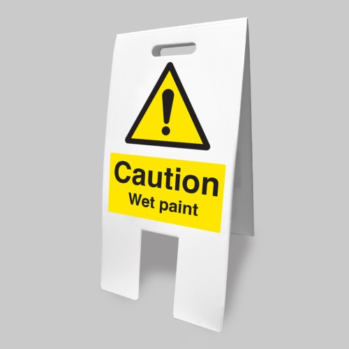 Caution - Wet Paint - Lightweight Self Standing Sign