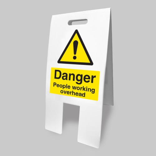 Caution - Men Working Overhead - Lightweight Self Standing Sign