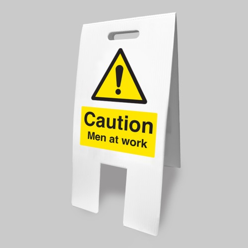 Caution - Men At Work - Lightweight Self Standing Sign