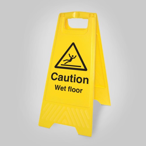 Caution - Wet Floor - Self Standing Floor Sign
