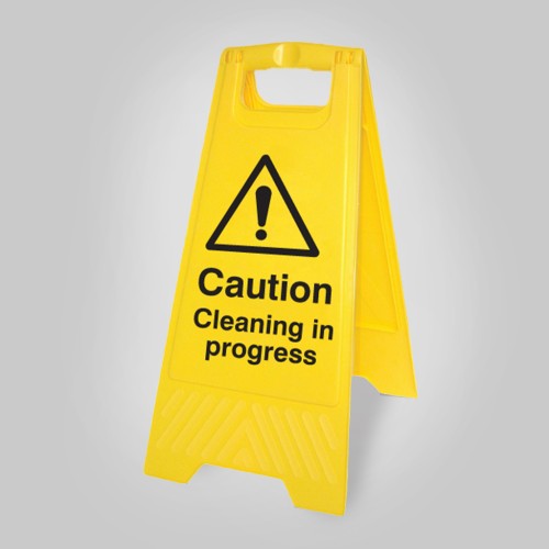 Caution - Cleaning in Progress - Self Standing Floor Sign
