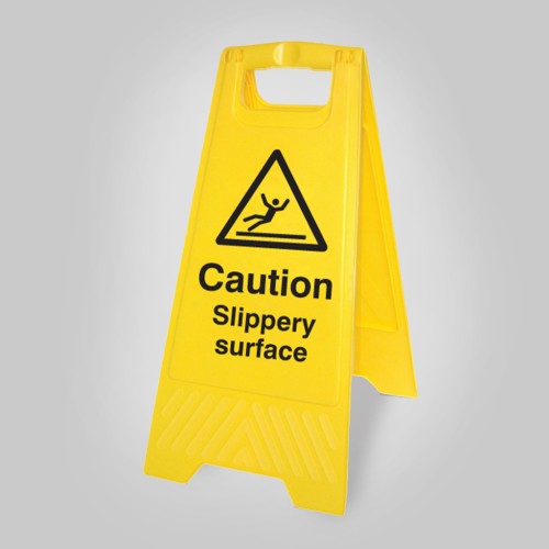 Caution - Slippery Surface - Self Standing Floor Sign