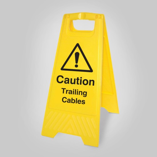 Caution - Trailing Cables - Self Standing Floor Sign