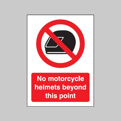 No Motorcycle Helmets Beyond this Point - Window Sticker
