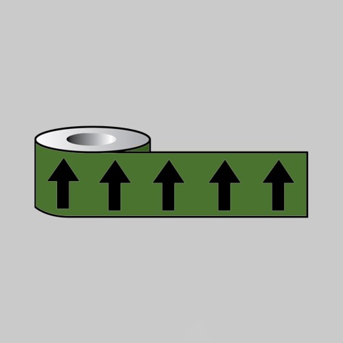 Black Arrows On Green - Pipeline ID Tape