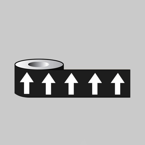 White Arrows On Black - Pipeline ID Tape