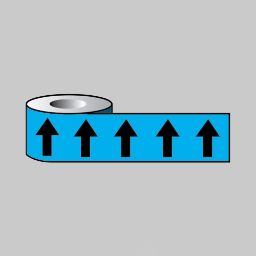 Black Arrows On Light Blue - Pipeline ID Tape