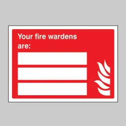 Your Fire Wardens Are (Space for 3 People) Your Fire Wardens Are (Space for 3 People)