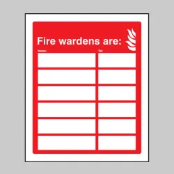 Fire Wardens Are (6 Names and Numbers) Fire Wardens Are (6 Names and Numbers)