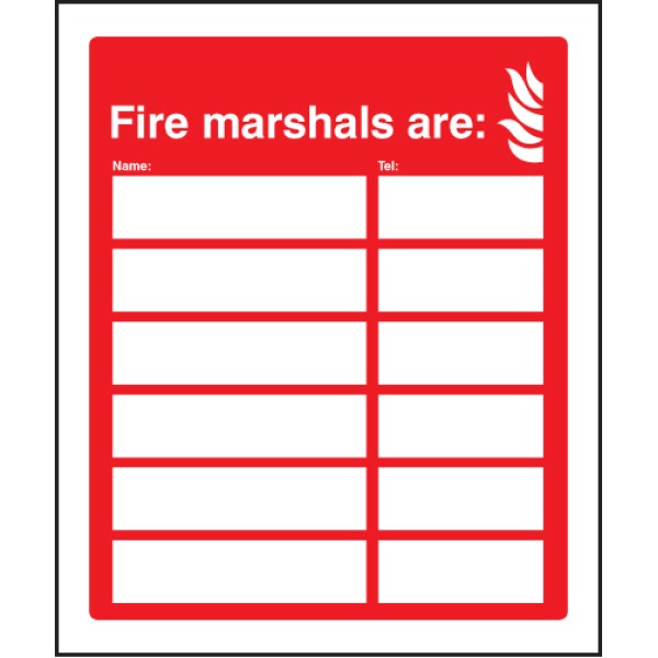 Fire Marshals Are (6 Names and Numbers)