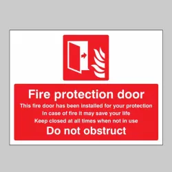Fire Protection Door - Do Not Obstruct Fire Protection Door - Do Not Obstruct