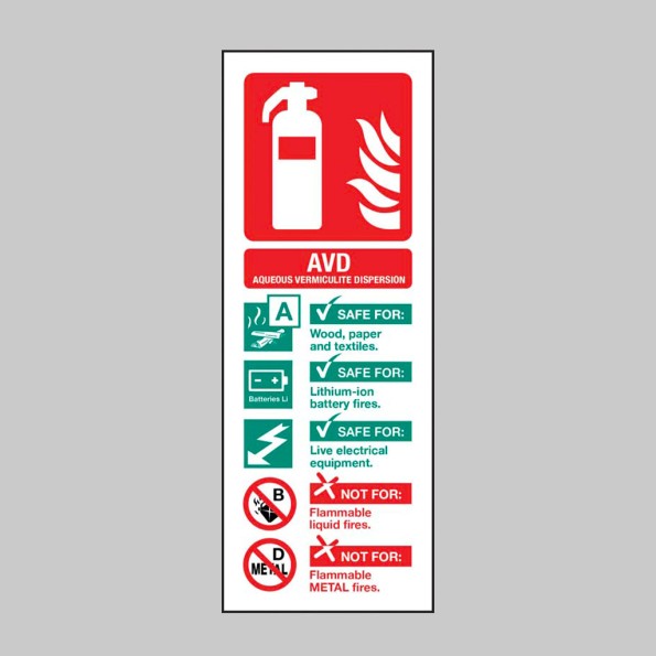 AVD (Aqueous Vermiculite Dispersion) Fire Extinguisher Identification