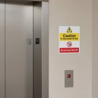 Caution - in the Event of Fire - Do Not Use this Lift