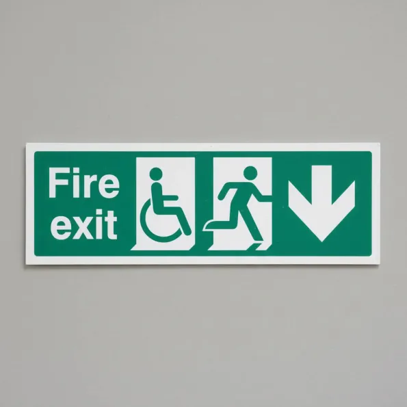 Disabled Fire Exit - Arrow Down Disabled Fire Exit - Arrow Down