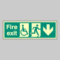 Disabled Fire Exit - Arrow Down Disabled Fire Exit - Arrow Down