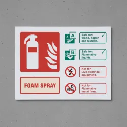 Foam Spray Fire Extinguisher Identification Sign (AFFF)