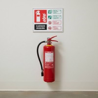 CO2 Carbon Dioxide Fire Extinguisher Identification Sign