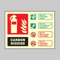 CO2 Carbon Dioxide Fire Extinguisher Identification Sign CO2 Carbon Dioxide Fire Extinguisher Identification Sign