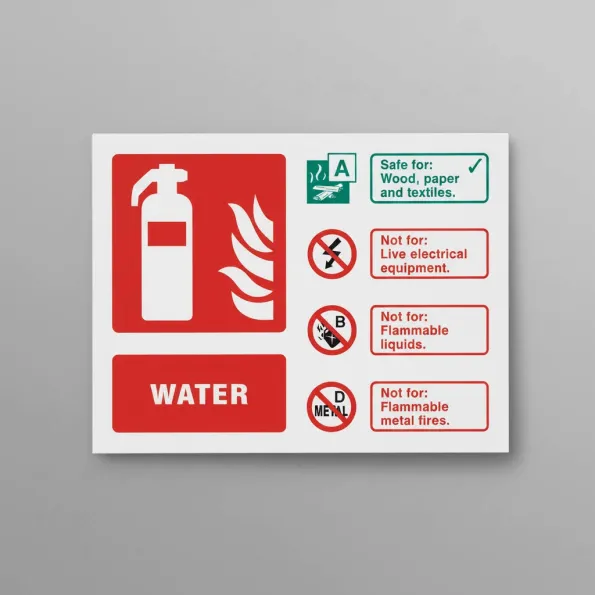 Water Fire Extinguisher Identification Sign
