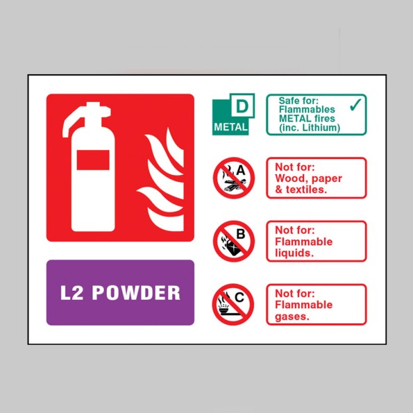 L2 Powder Fire Extinguisher Identification Sign