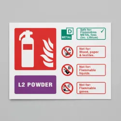 L2 Powder Fire Extinguisher Identification Sign L2 Powder Fire Extinguisher Identification Sign