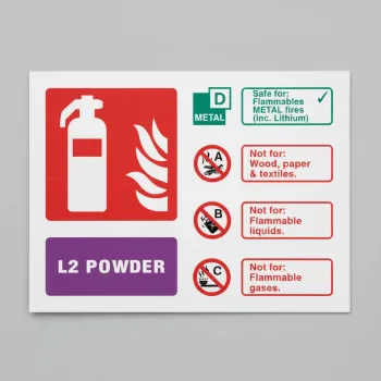 L2 Powder Fire Extinguisher Identification Sign