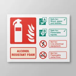 Alcohol Resistant Foam Fire Extinguisher Identification Sign Alcohol Resistant Foam Fire Extinguisher Identification Sign