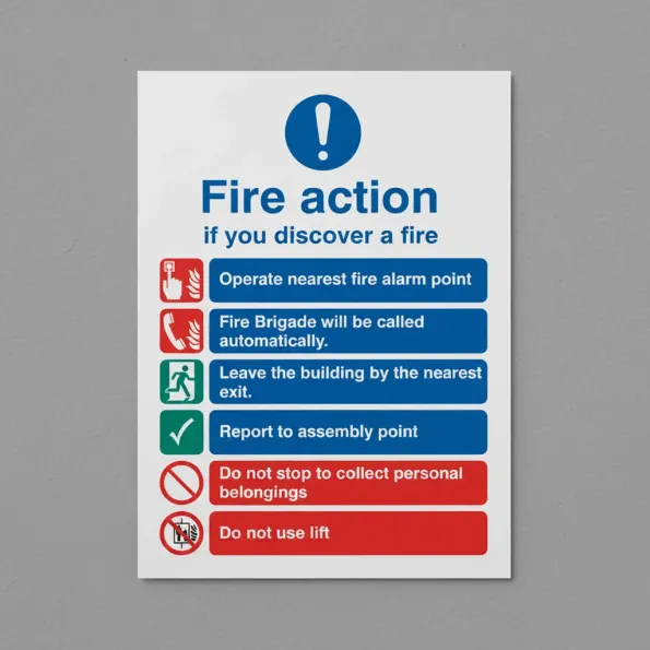 Fire Action Sign with Operate Alarm Auto Dial with Lift Fire Action Sign with Operate Alarm Auto Dial with Lift