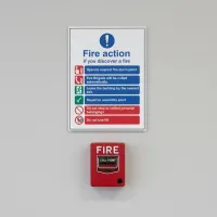 Fire Action Sign with Operate Alarm Auto Dial with Lift