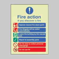 Fire Action Sign with Operate Alarm Auto Dial with Lift