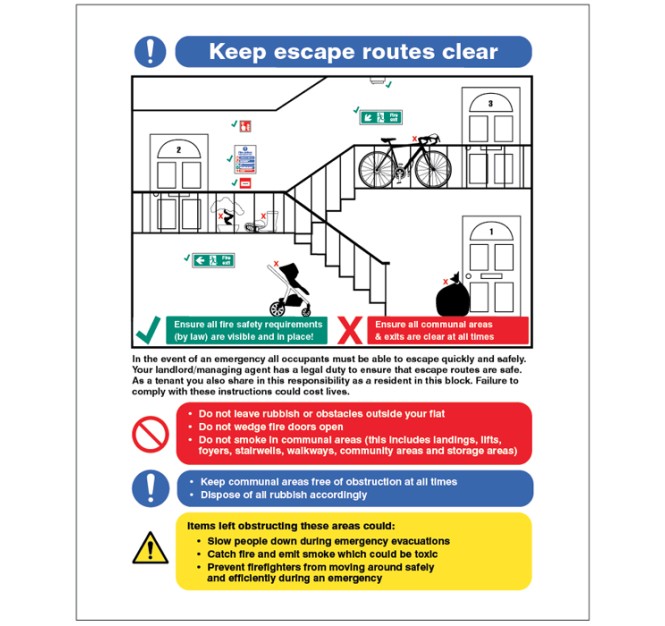 Keep Escape Routes Clear - Multiple Occupancy