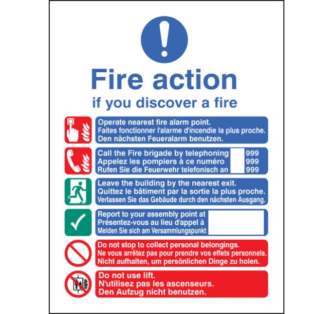 Fire Action - Call Brigade - Lift (English, French, German)