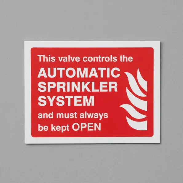 This Valve Controls Automatic Sprinkler System and must Always be Kept Open This Valve Controls Automatic Sprinkler System and must Always be Kept Open